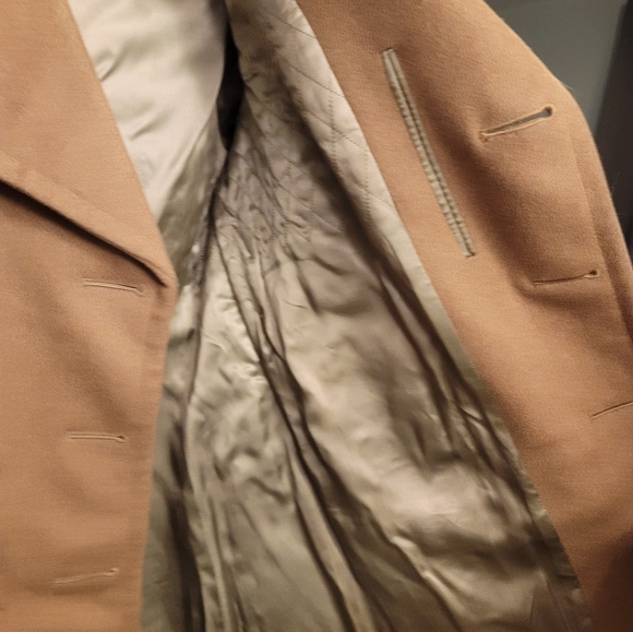 Men's Brown Heavy Wool Green Satin Lining Authentic Military Coat 8 Buttons - Picture 8 of 14